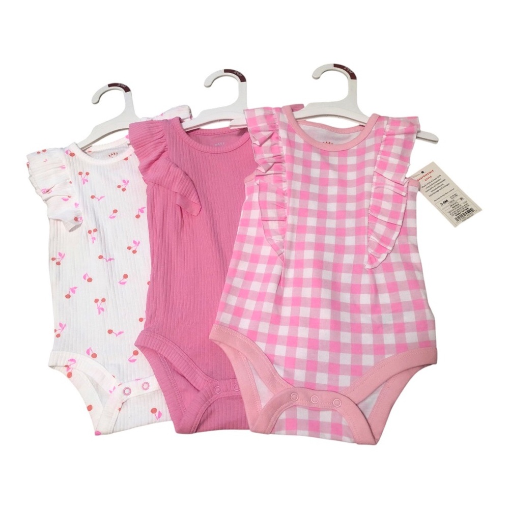 NWT Cat & Jack Baby Girl Onesies Set of 3 Bundle 3-6M